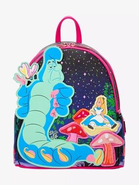 NWT Loungefly Disney Alice in Wonderland Caterpillar & Alice Mini Backpack